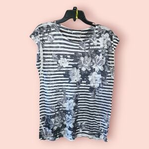 *Floral Striped Women's Top
